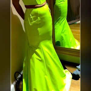 Lime Green one of a kind prom dress